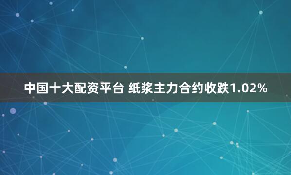 中国十大配资平台 纸浆主力合约收跌1.02%
