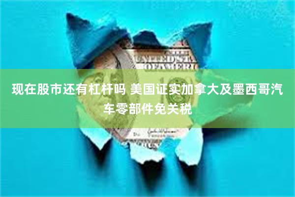 现在股市还有杠杆吗 美国证实加拿大及墨西哥汽车零部件免关税