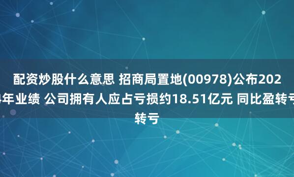 配资炒股什么意思 招商局置地(00978)公布2024年业绩 公司拥有人应占亏损约18.51亿元 同比盈转亏