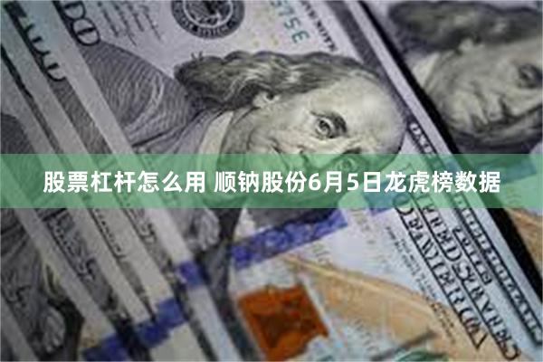 股票杠杆怎么用 顺钠股份6月5日龙虎榜数据