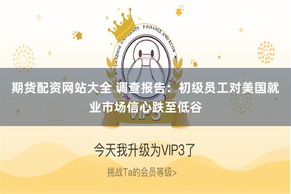 期货配资网站大全 调查报告：初级员工对美国就业市场信心跌至低谷